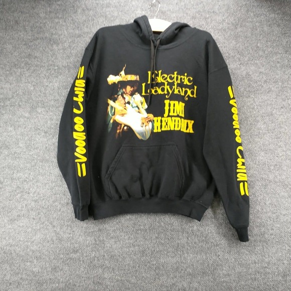Authentic Hendrix Men's Jimi Hendrix Graphic Hoodie Black M Electric Ladyland - Picture 2 of 12